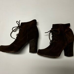 Frye Women’s Suede Lace-Up Booties | Brown | Size 9M